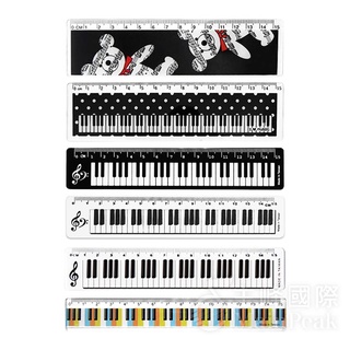【台灣製】文具尺15cm 音樂造型尺 直尺 鋼琴 鍵盤 音符 HA15