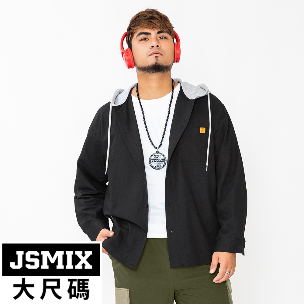 JSMIX大尺碼服飾-大尺碼休閒連帽長袖襯衫【13JC5650】