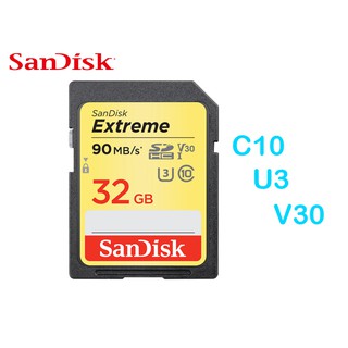 Sandisk Extreme SDHC 32G / SDXC 64G 128G U3 V30 90M 150M 記憶卡