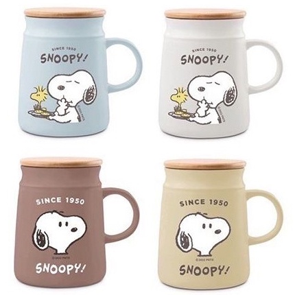 Snoopy 史努比 小夥伴浮雕陶瓷竹蓋杯(480ml) 款式可選【小三美日】禁空運／限宅配 DS008813