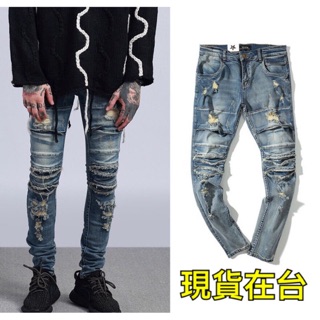 ⚓️<現貨在臺> 男 緊身 刷破 破壞 窄管 破壞牛仔褲 skinny 抽鬚破壞 破洞 男牛仔褲 牛仔破褲 丹寧