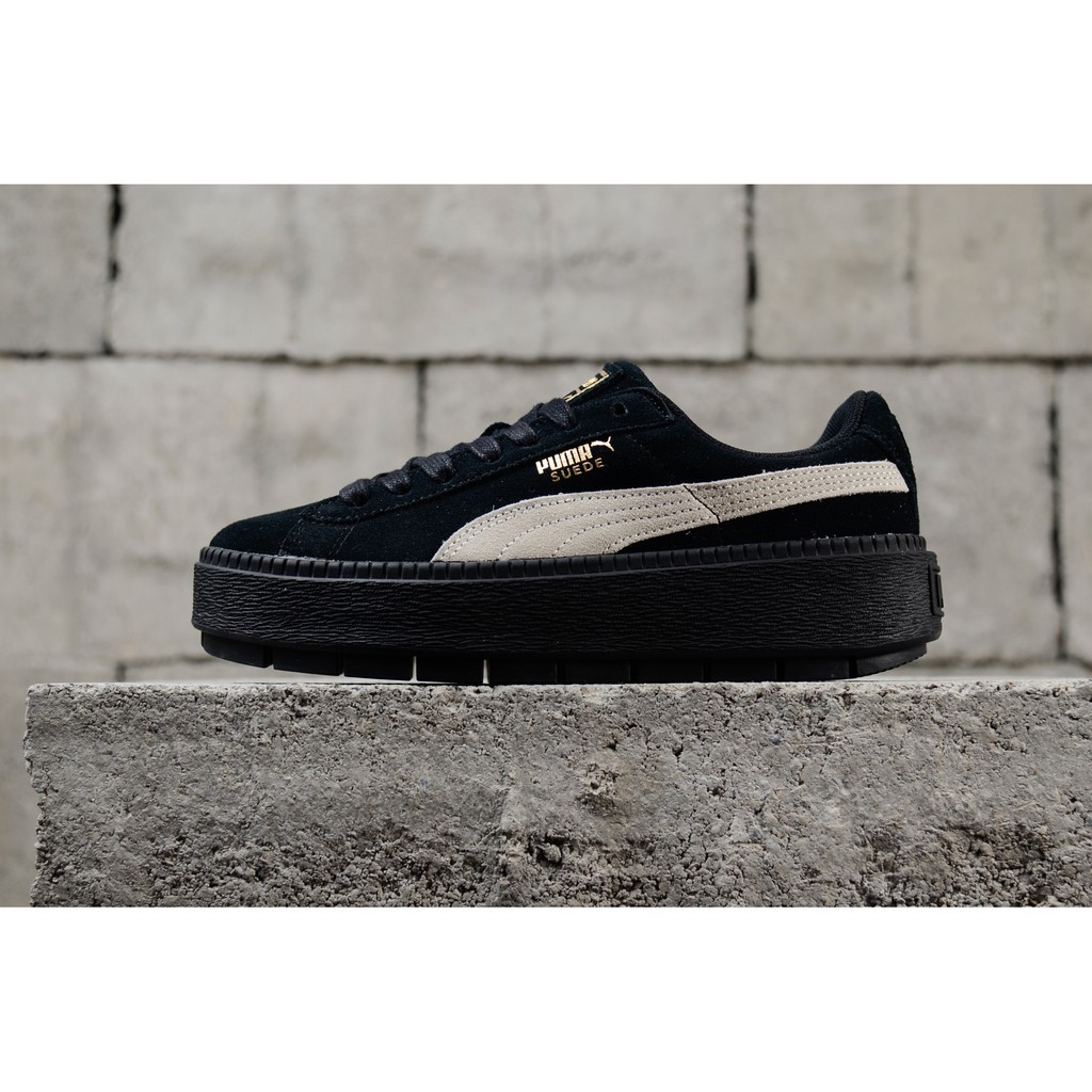 Shoebox Puma Suede Platform Trace 厚底鞋麂皮黑炫雅367259 01 蝦皮購物