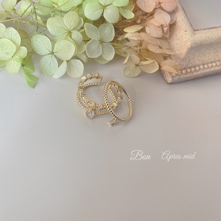 BAM飾品///2件組 現貨 開口鋯石 戒指 14K 韓國飾品 百搭 線戒 戒指
