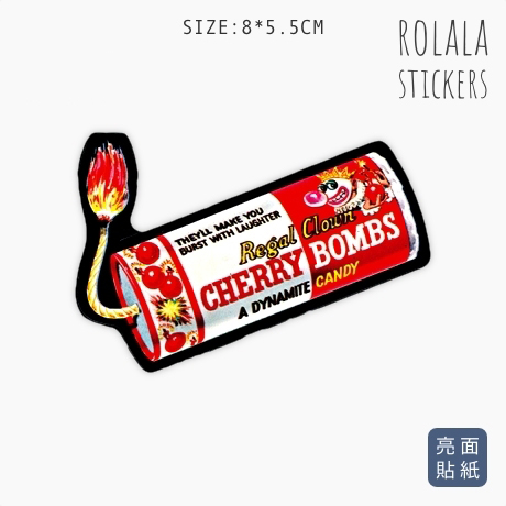 【S618】單張PVC防水貼紙 櫻桃炸彈貼紙 惡搞食物貼紙 垃圾食品貼紙 暗黑行李箱貼紙《同價位買4送1》ROLALA