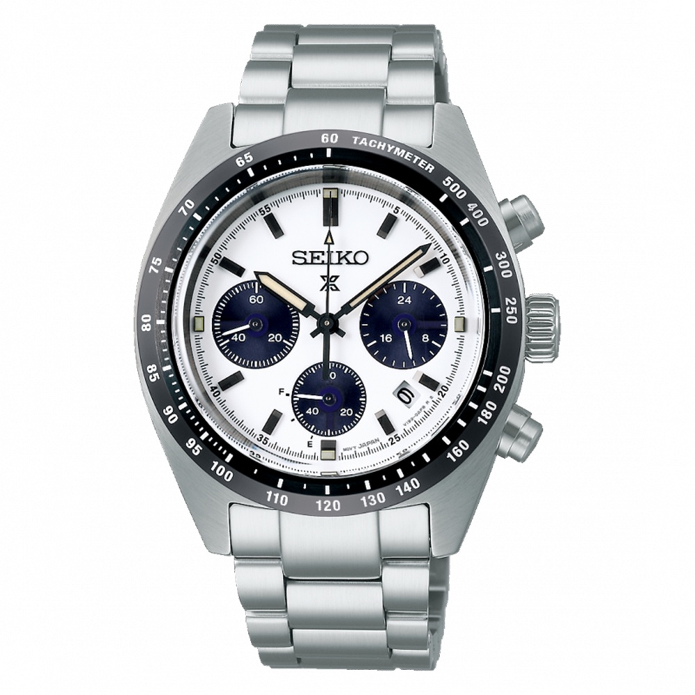 SEIKO 精工 PROSPEX SpeedTimer 太陽能三眼鋼帶男錶 熊貓39mm 三款可選(SSC813P1)