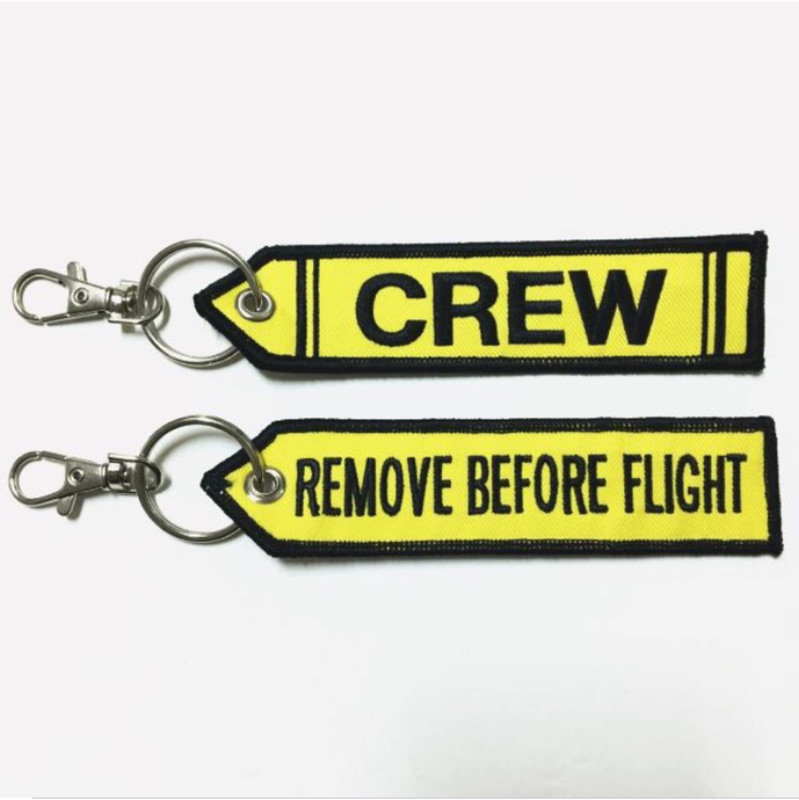 Remove before flight 飛行前移除 黃 crew tag 組員吊牌 吊飾 掛飾 行李牌