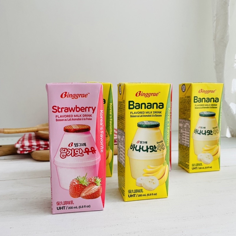 【貓咪姐妹 】韓國 Binggrae 香蕉牛奶 草莓牛奶 韓國香蕉牛奶 200ml/瓶