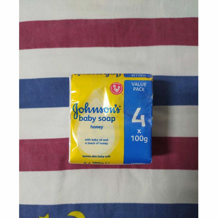 Johnson's 嬌生 嬰兒香皂 100g 四入 蜂蜜密潤金黃色