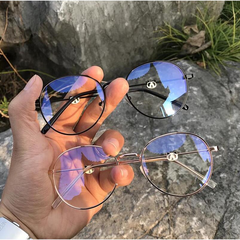 防輻射眼鏡圓框熊貓眼鏡框時尚潮流眼鏡框圓框平面鏡眼鏡成品近視新款