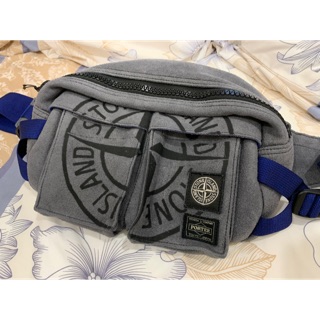 Yoshida Porter x Stone Island 腰包 藍色