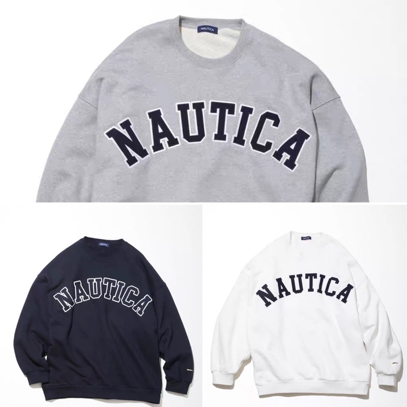 NAUTICA JAPAN 長谷川監制刺繡圓領大學棉T