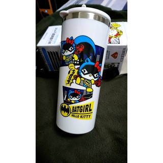 7-11 711 Hello Kitty x 英雄系列首次聯名304不鏽鋼隨行杯 蝙蝠俠 batgirl 白色 凱蒂貓