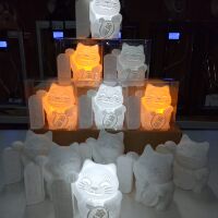 【樂印屋3D列印】3D列印 招財貓 撲滿 客制化 摩艾造型燈 Moai 月球燈 電路板 燈芯觸摸開關 草帽燈珠 觸摸