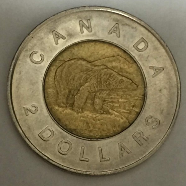 1996年 加拿大 2元 Doliars 雙色幣 北極熊