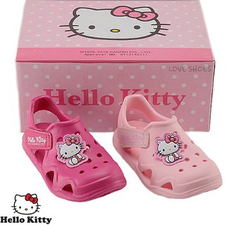 Hello Kitty凱蒂貓 台灣正版授權 防水極輕量彈性護趾洞洞涼鞋｜雨鞋