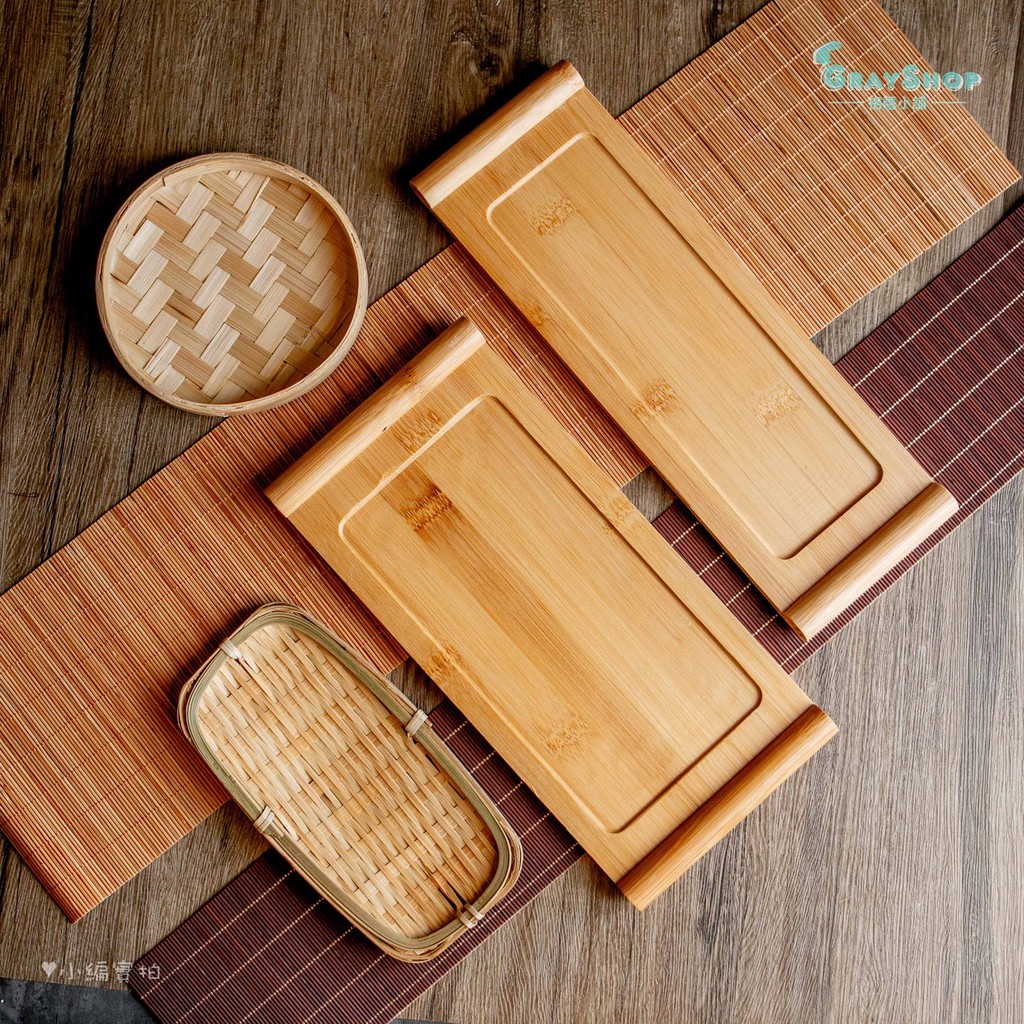 竹製小茶盤茶托迷你籮筐 Grayshop格蕾小舖 書卷式日式茶具茶葉食品美食攝影道具拍照道具攝影道具 蝦皮購物