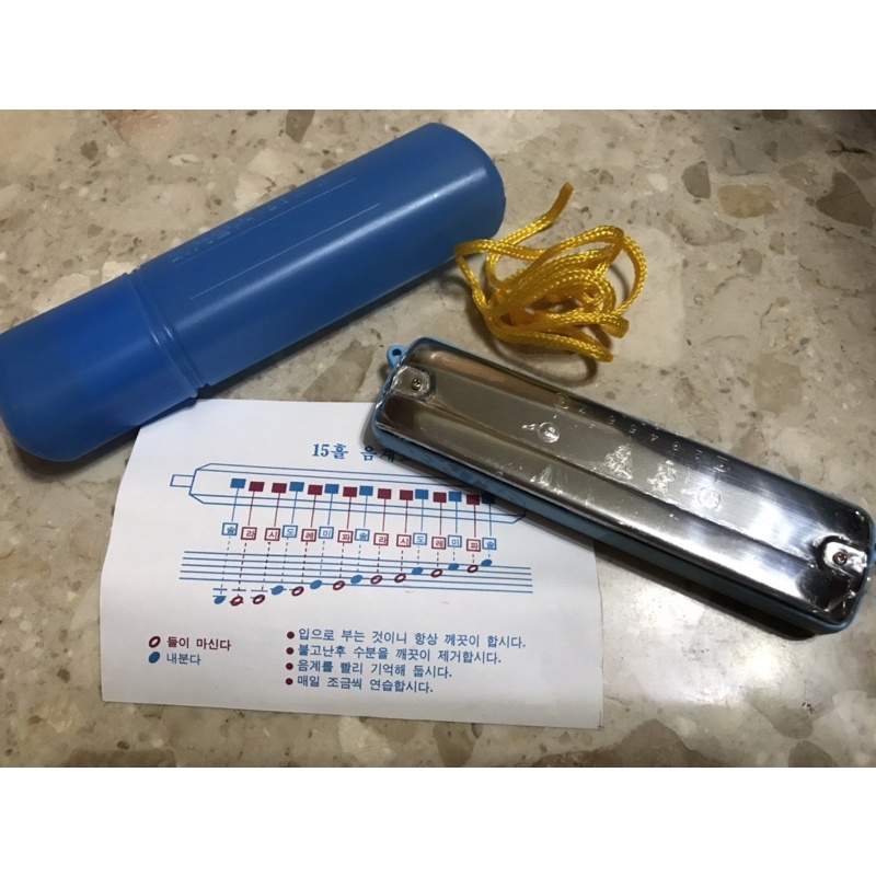 ✔️出清👋韓國 口琴 angel harmonica 15hole口琴 韓國製 幼兒音樂 全新 有包膜 防塵盒裝