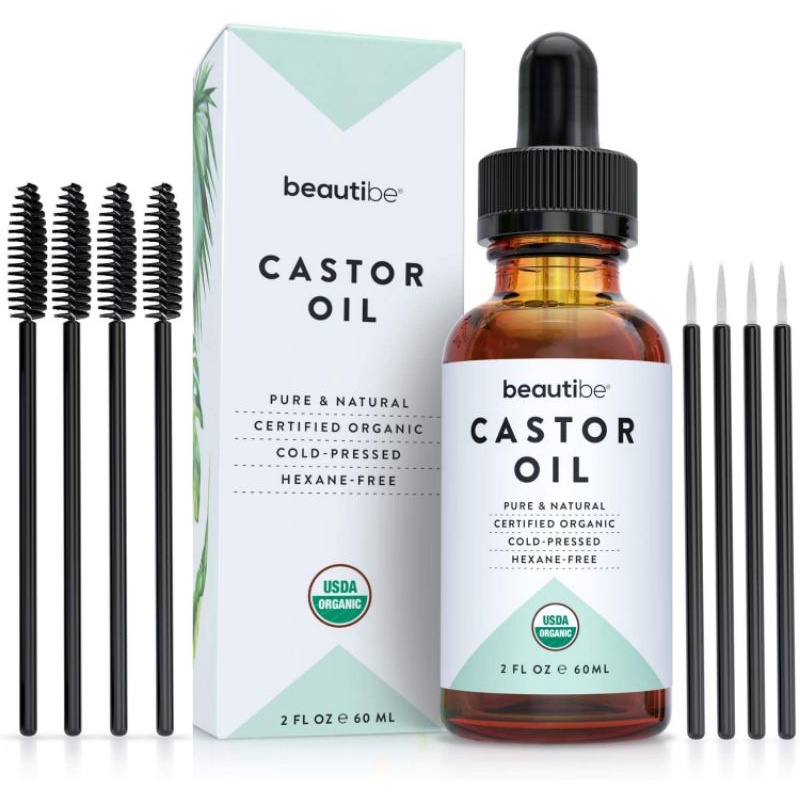 現貨 BeautiBe蓖麻油 60ml Castor Oil USDA認證有機 頭髮.眉毛.睫毛養護(含塗抹器)