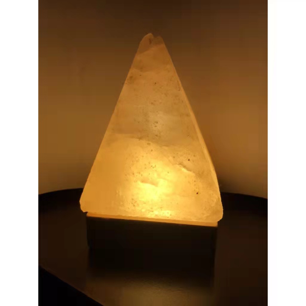 zz賣場 金字塔鹽燈 USB鹽燈 彩光小夜燈  實木底座 金字塔 玫瑰礦鹽 招財鹽燈 造型鹽燈