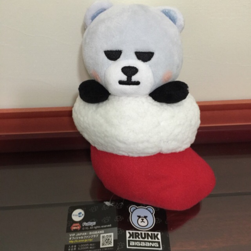 Bigbang官方正版日本限定KRUNK-聖誕襪裡的禮物暴力熊。19*15*9cm