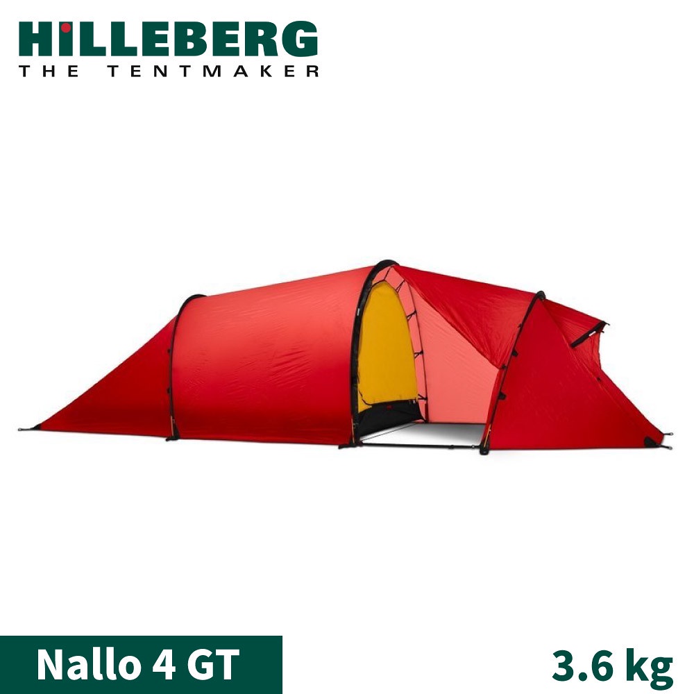 【HILLEBERG 瑞典 紅標 Nallo 4 GT 納洛 輕量四人帳篷《紅3.6 kg》】014512/登山/營帳