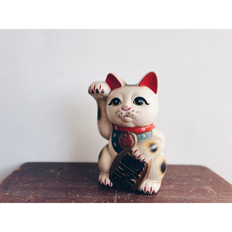《老·私敧》老物 日本 老貓 29cm 招財貓 緣起物 古道具