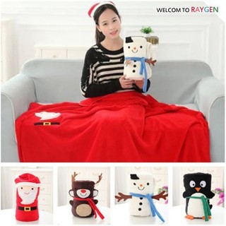 台灣現貨 聖誕節 耶誕節 聖誕老人麋鹿雪人企鵝造型毛毯 抱毯 空調毯 【2B061Y566】