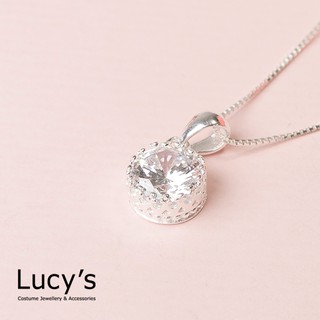 Lucy's 925純銀 圓形鋯石 項鍊 (18527)