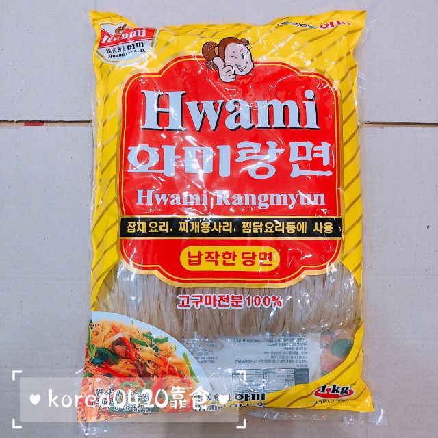 靠食百貨 現貨 韓國hwami 超q 寬扁冬粉1kg 紅薯粉條寬冬粉條 蝦皮購物