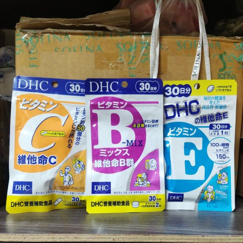 全新 DHC 台灣公司貨 維他命C 30日 ， B群 30日，維他命E 30日  還有~天然貝鈣、活力鋅元素