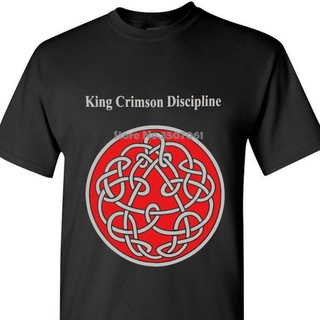 男士 T 恤男士 Unique 棉質短袖長袖 O 領 King Crimson's Discipline 黑色 T 恤黑
