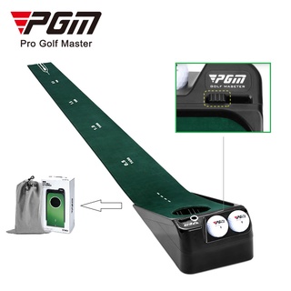 Pgm 新款 2.5M 迷你便攜式高爾夫推桿墊帶軌跡顯示自動返回孔尺寸調節坡度設計