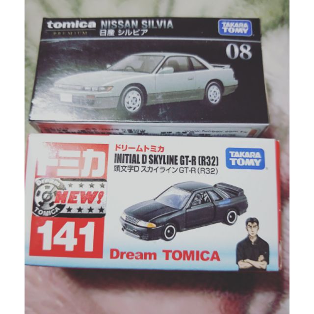 TOMICA 頭文字D141新車貼GTR+黑盒08