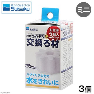 蝦兵蟹將【日本水作-Suisaku】F-1421 內置空氣過濾器-Mini款【替換綿/3入/盒】迷你款專用 三重 水妖精