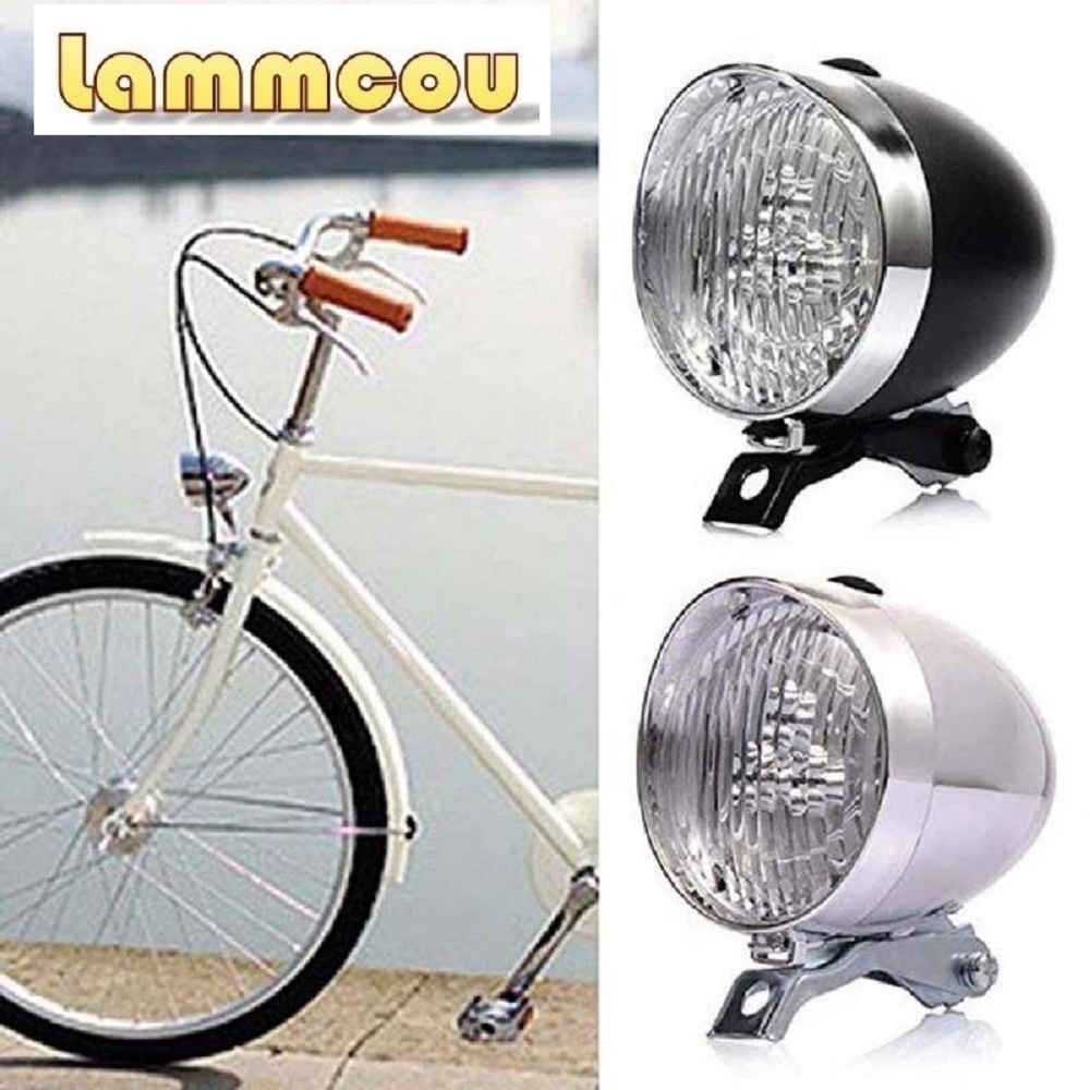 Lammcou 自行車燈 3 LED 復古經典自行車大燈自行車復古頭燈前霧安全燈