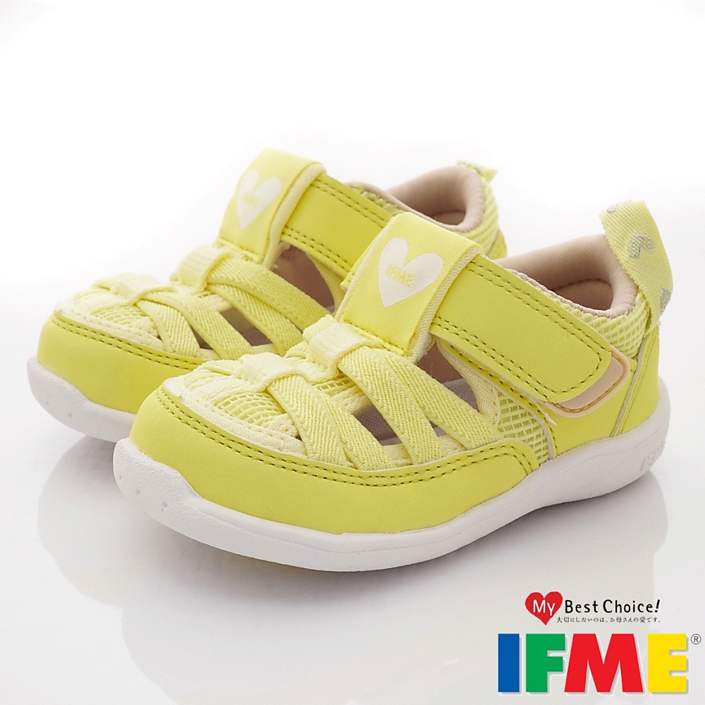 日本IFME健康機能童鞋 新一代排水系列輕量星星水涼鞋款 20-230902 黃 (寶寶段)12.5-15cm