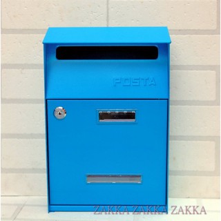 [HOME] 信箱 天空藍信箱 POST 超取蝦皮限2個信箱 郵箱 郵筒 馬卡龍藍雙投信口鍛鐵信箱 意見箱
