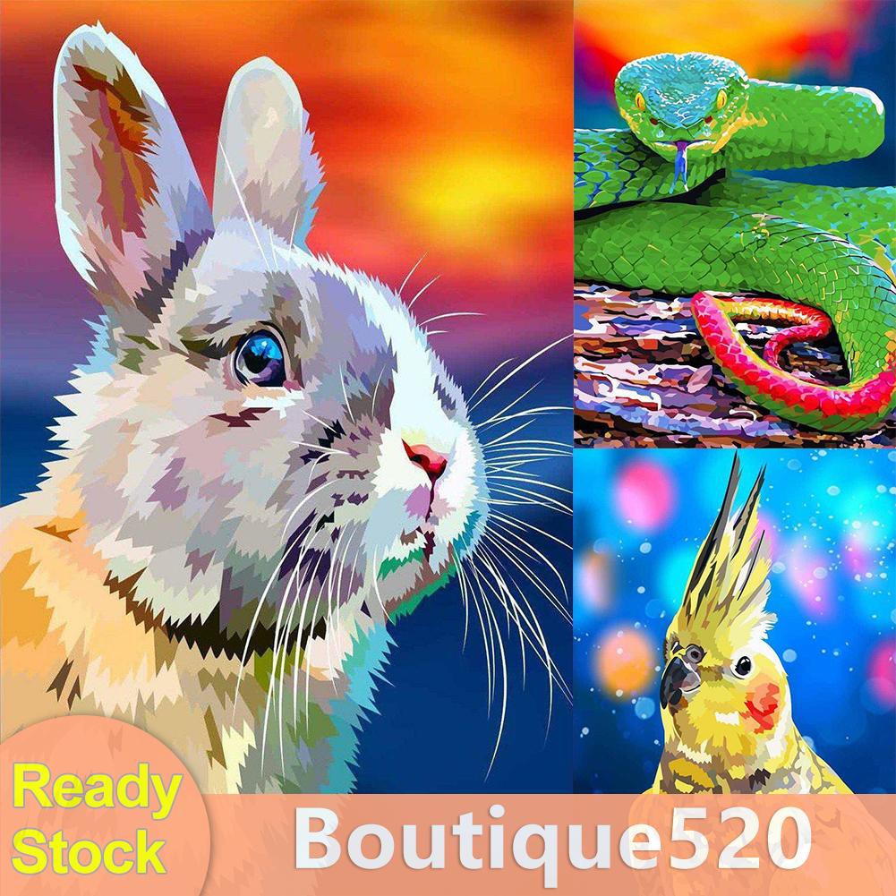 Boudiamond 繪畫鑽石繪畫套件動物5d Diy 全鑽圓形水鑽家居裝飾 蝦皮購物