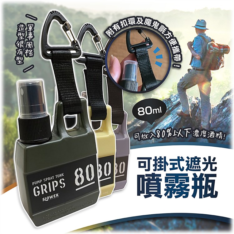 【寶寶王國】日本【Slower】可掛式遮光噴霧瓶  酒精噴霧瓶 分裝瓶 50ml  80ml 筆形隨身噴霧瓶3入組