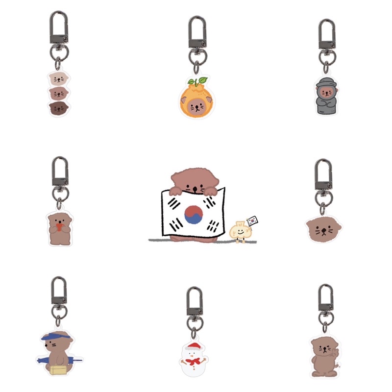 韓國文創 cooing 海獺吊飾 水獺 吊飾 鑰匙圈 水獺吊飾 韓國代購 keyring