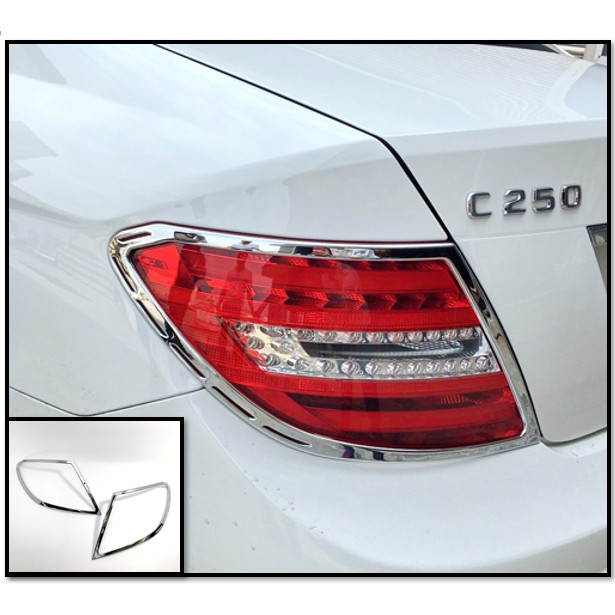 圓夢工廠 Benz C W204 C300 C350 C63 2011~2014 改裝 鍍鉻 車燈框 後燈框 尾燈框