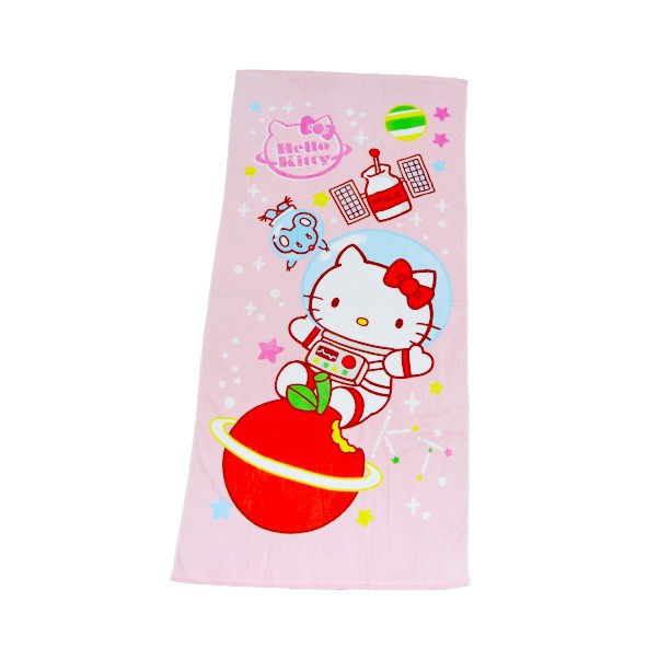 【Sanrio三麗鷗】太空系列-凱蒂貓浴巾 100%棉 76x152cm