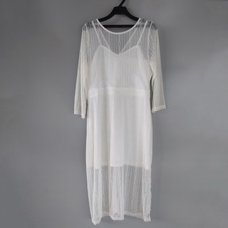 210602白色長袖半透明長洋裝