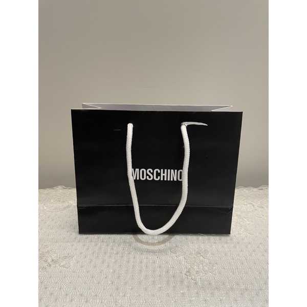 MOSCHINO 《全新》黑白兩面手提紙袋21x17x8cm
