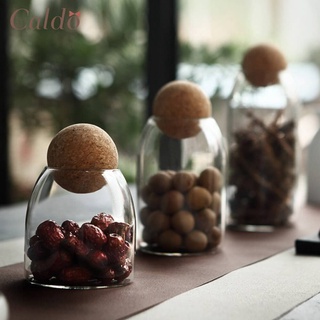 【Caldo 卡朵生活】圓球軟木塞耐熱玻璃儲物罐-三入組