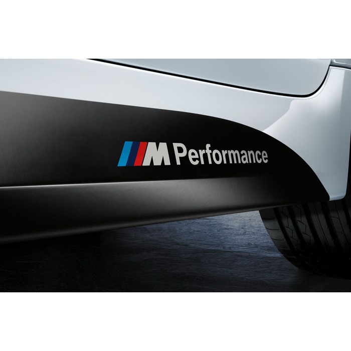 寶馬 BMW M Performance 車身貼紙 反光白字款 寶馬車標車貼 側裙字貼 PVC雕刻轉印貼紙 一對價