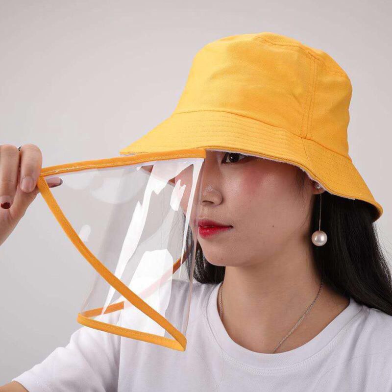 防疫帽 漁夫帽 男女成人帽 可拆卸面罩 顏色隨機