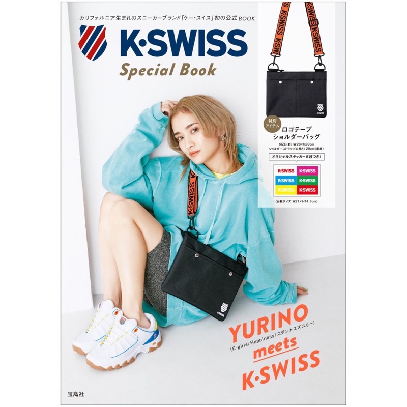 全新 日本mook雜誌附錄 K.SWISS 男女通用潮牌 斜背包側背包手機包小方包扁包