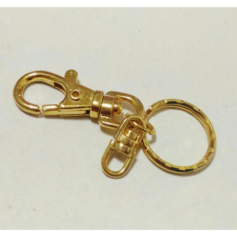 鑰匙圈 配件 金屬彈簧扣 鑰匙扣  鑰匙勾 龍蝦扣 金色