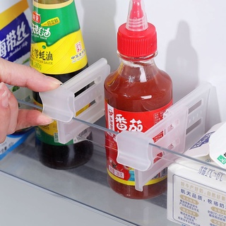 居家家【4個裝】冰箱側門分隔片可伸縮廚房置物盒隔斷家用收納盒塑膠分隔板